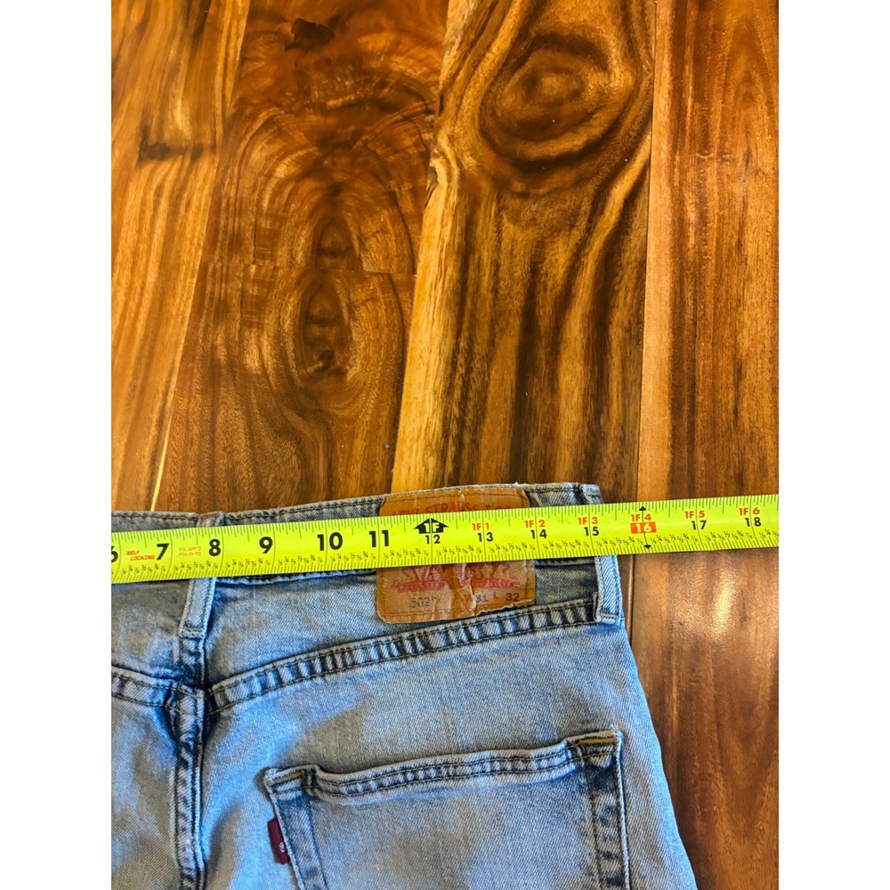 Levis 502 Regular Taper Light Wash Raw Hem Jeans Mens W31 L32 Distressed - Picture 7 of 9
